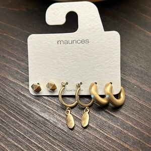 Maurice’s 3 packs gold earrings